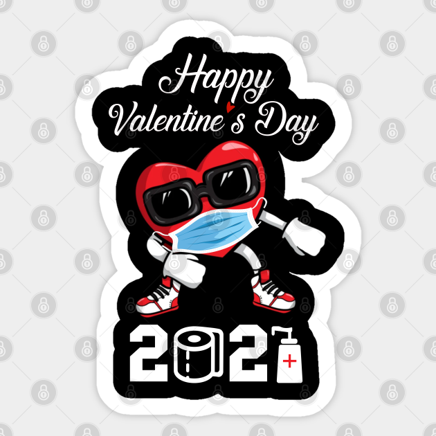 Dabbing Heart In A Mask Happy Valentines Day 2021 Men Women Dabbing Heart In A Mask Happy Valentine Aufkleber Teepublic De