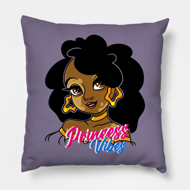 Princess Vibes ( Vitiligo) Pillow by Thy Name Is Lexi