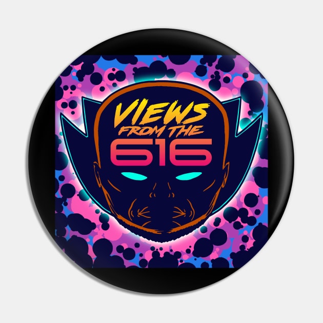 FRONT & BACK That Purple Views From The 616 Logo Pin by ForAllNerds