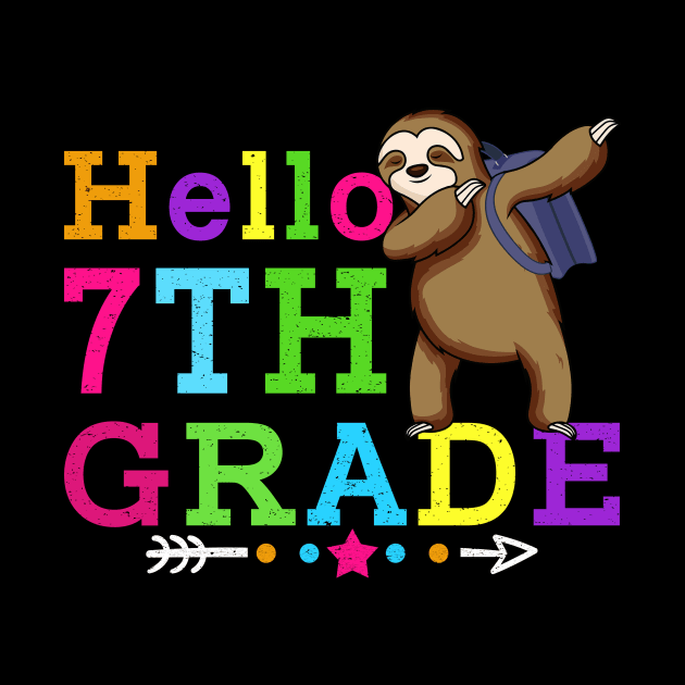 Sloth Hello 7th Grade Teachers Kids Back to school Gifts by kateeleone97023