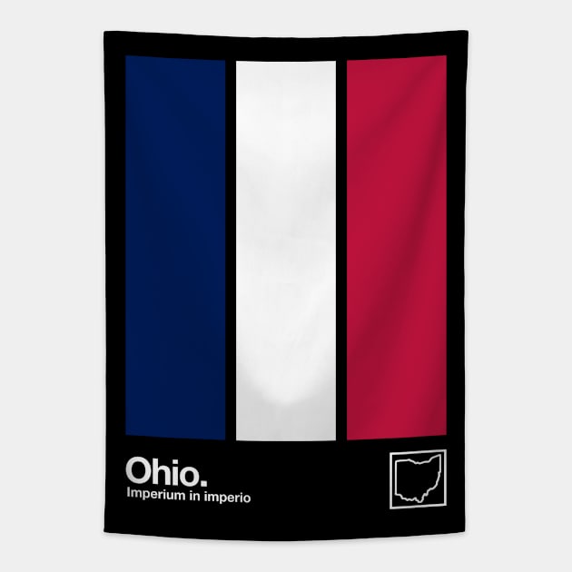 Ohio Flag #2 // Original Minimalist Artwork Poster Design Tapestry by DankFutura