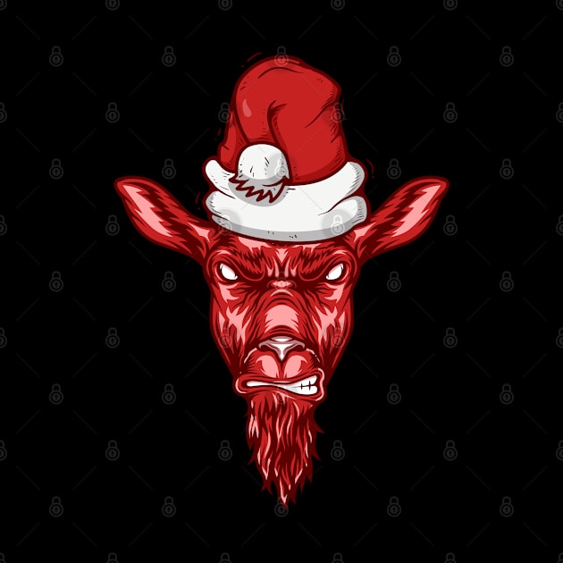 red evil  goat santa by coolouss