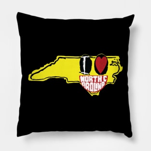 I Love North Carolina Smiling Happy Face Pillow