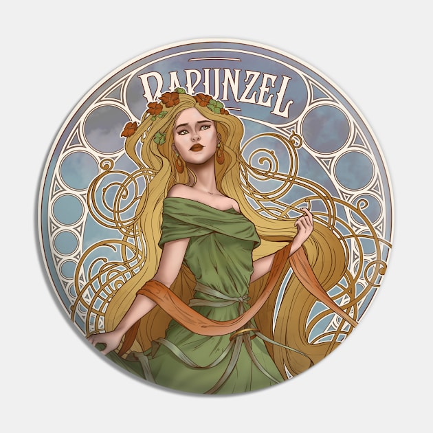 Rapunzel Art Nouveau Pin by ERILAZ
