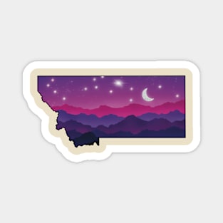 Montana mountains at night Magnet