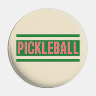 Vintage Retro Pickleball Design | Green & Pink Old Money Pin