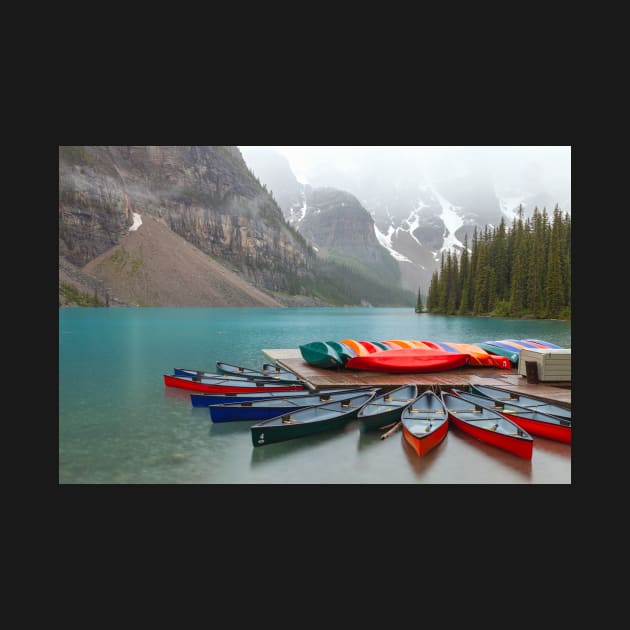 Canoes at Moraine by jvnimages