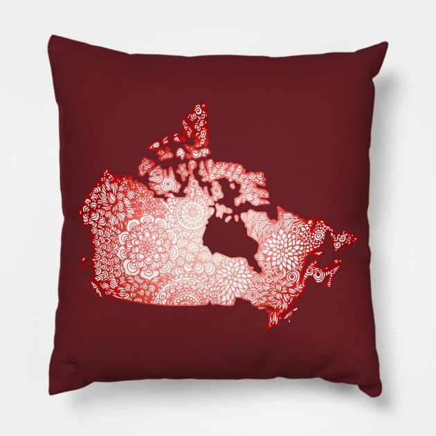 Mandala Map of Canada Pillow by julieerindesigns