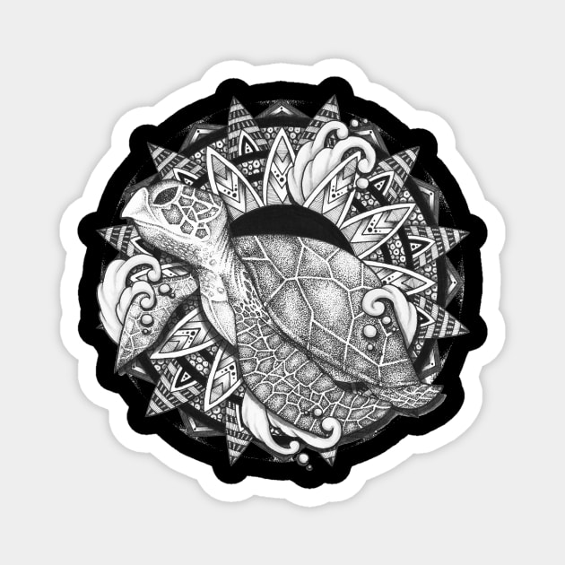 Turtle Mandala Magnet by Litedawn