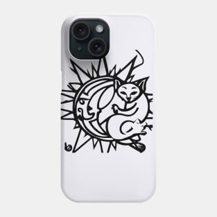 cat inside moon and sun Phone Case