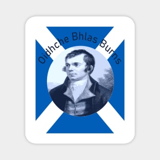 Robbie Burns - In Blue Oidhche Bhlas Burns And Saltire Magnet