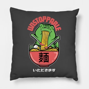 Idatakimasu - Unstoppable Tyrannosaurus Eating Ramen Noodles Pillow