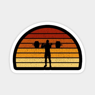 Vintage Sunset Weightlifting Gift For Weightlifters Magnet