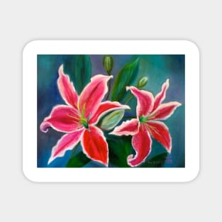 Pink Lilies Magnet