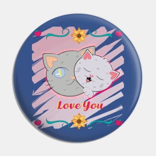 LOVE YOU CATS Pin