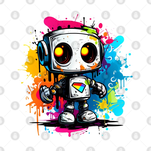 Cute cartoon Robot. Funny cyborg. by AndreKENO