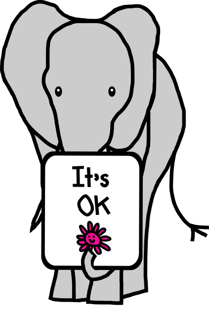 Elephant Says Its OK Kids T-Shirt by ellenhenryart