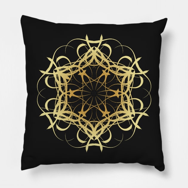 Mandala Geometry Fractal Sacred Yoga Art Mantra Good Vibe Pillow by twizzler3b