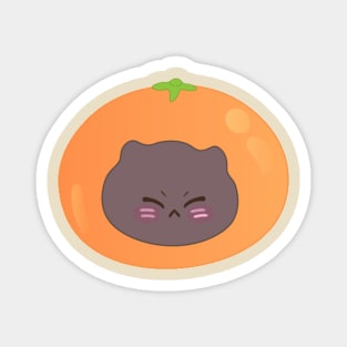 Kawaii cute kitty grumpy orange Magnet