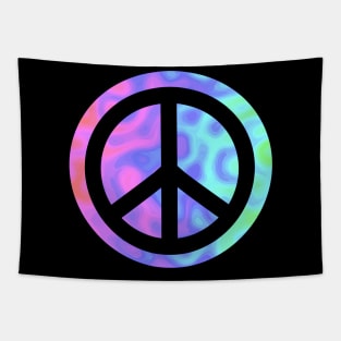 PEACE Movement Black Peace Sign Tapestry