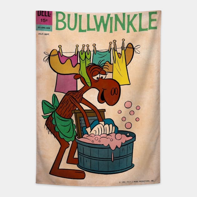 Bullwinkle Comic Book "Laundry Day" Tapestry by offsetvinylfilm