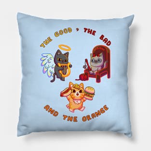 The Good, the Bad and The Orange Cats Pillow