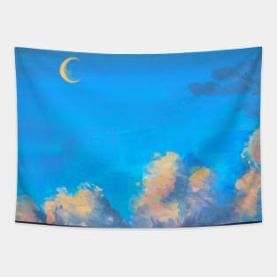 Moon Clouds Escaped Stars Tapestry