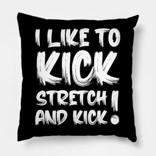 I like To Kick Stretch And Kick Sally Omalley Pillow