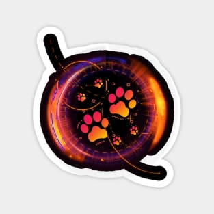 Futurist Paw print Magnet