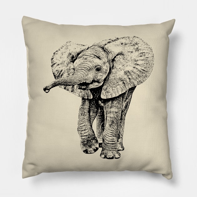 Irresistible Baby Elephant | African Wildlife Pillow by scotch