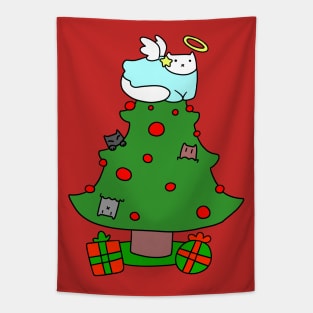 Christmas Tree Cats Tapestry