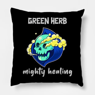 green herb, mighty healing Pillow