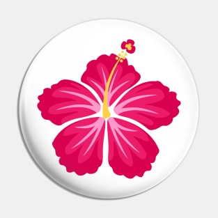 Pink Hibiscus Flower Pin