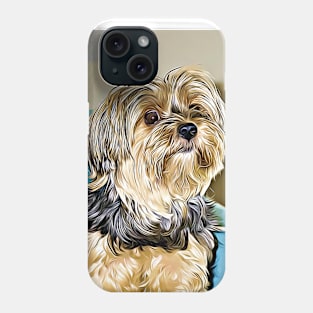 Cute Yorkshire Terrier Yorkie Puppy Digital Art Phone Case