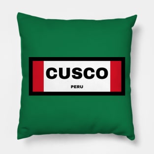 Cusco City in Peruvian Flag Pillow