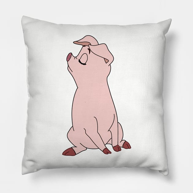 Hen Wen, Psychic Pig from the Black Cauldron, Sassy Pillow by bwoody730