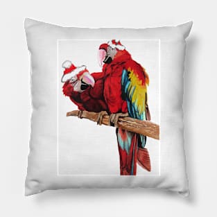 Here Comes Santa Macaws! Christmas Macaw Pillow