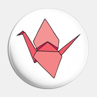 Pink Origami Paper Crane Pin