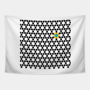 Black & White Tessellation Pattern Tapestry