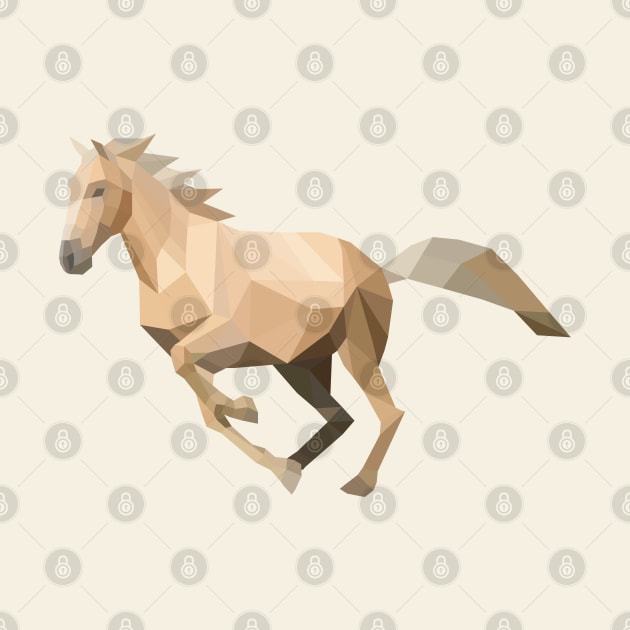 Palomino Low Poly Horse by shaldesign