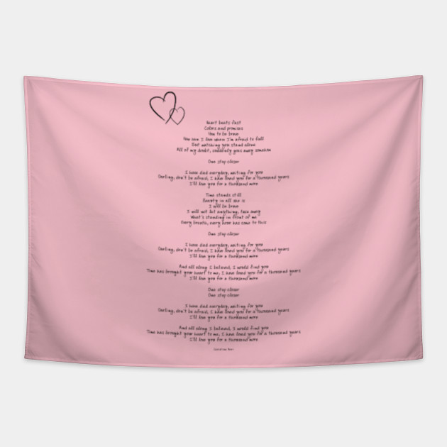 Christina Perri A Thousand Years Lyrics Lyrics Tapestry Teepublic Christina Perri A Thousand Years Lyrics Lyrics Tapestry Teepublic