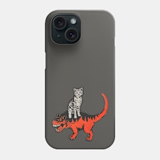 Cat on dinosaur Phone Case