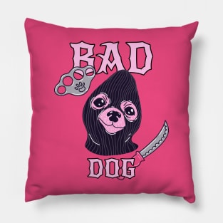 bad dog in balaclava meme Pillow