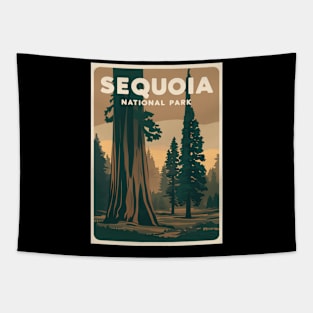 Retro Vintage Sequoia National Park California Tapestry