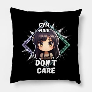 Kawaii Gym Hair Don't Care Anime Pillow