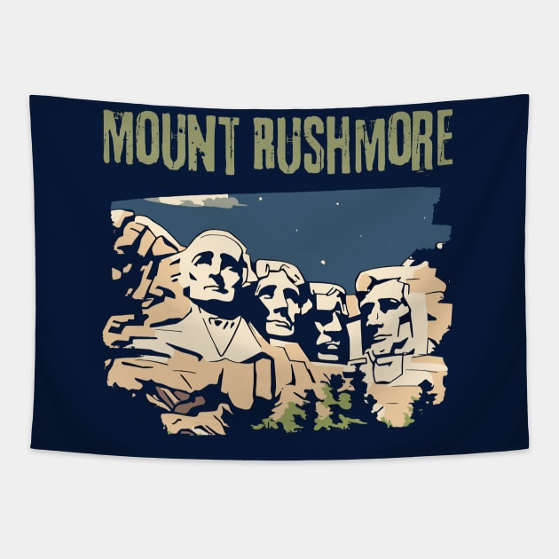 Mount Rushmore South Dakota Tapestry by Ray Crimson