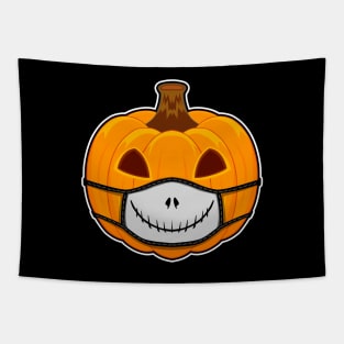 Pumpkin Halloween with Jack mask Tapestry