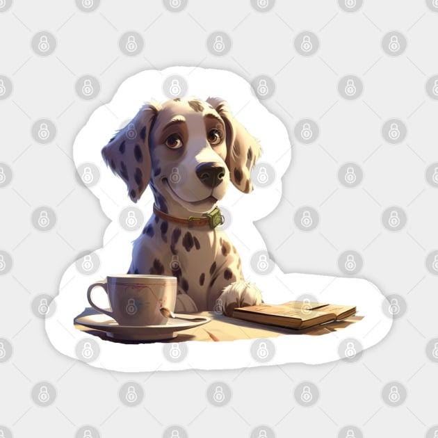 Dalmatian's Serene Reading Break Magnet by vk09design