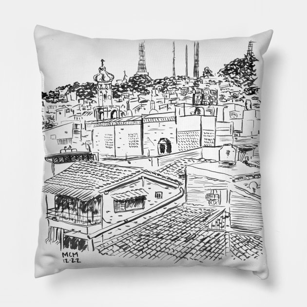 Puerto Vallarta Pillow by Squarecomix