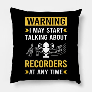 Warning Recorder Recorders Pillow